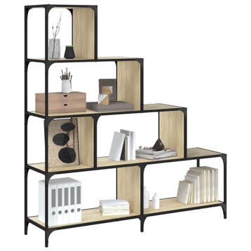 vidaXL Boekenkast 4-laags 139x33,5x149 cm bewerkt hout, Verzenden, Nieuw, Overige houtsoorten