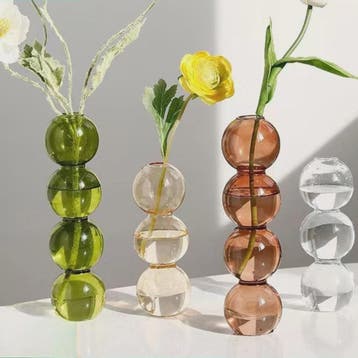 Nordic Kleurrijke Glazen Vaas - Bubble Design voor Hydroponi, Verzenden, Nieuw in verpakking