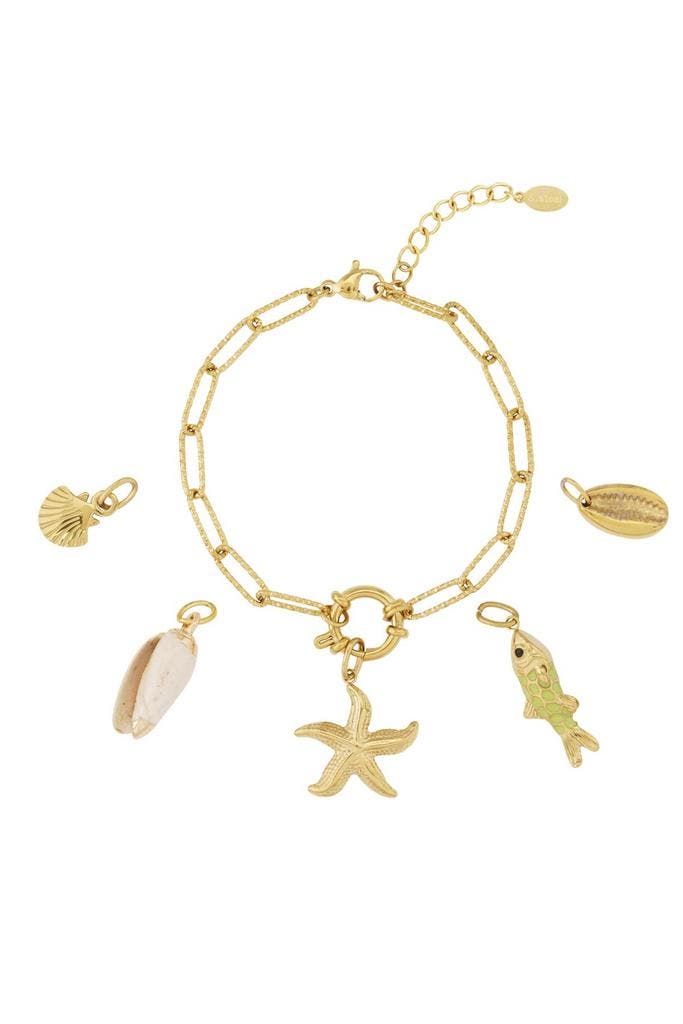 Diy-armband van zeesterren (Charme armbanden, Armbanden), Sieraden, Tassen en Uiterlijk, Armbanden, Zilver, Nieuw, Overige materialen
