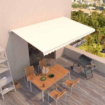 vidaXL Luifel handmatig uittrekbaar 500x300 cm crèmekleurig, Verzenden, Nieuw
