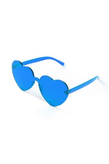 Hartjes Zonnebril Blauw Groot Blauwe Glazen Grote Zonnebril, Ophalen of Verzenden, Nieuw, Blauw