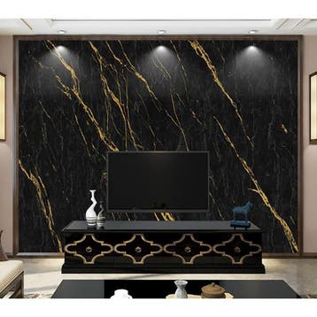 PVC Wandpaneel - Afimera - Ceasar Black Zwart Goud Hoogglans, Ophalen of Verzenden, Nieuw