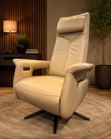 3 motorige relaxfauteuil Zeus in microleder met hoge korting, Huis en Inrichting, Minder dan 75 cm, Ophalen of Verzenden, 50 tot 75 cm