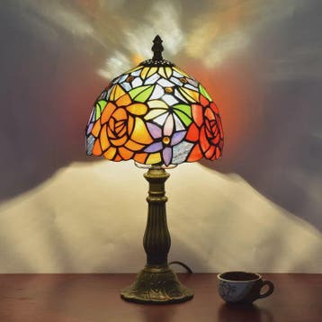 Stijlvolle Tiffany Tafellamp met Glas-in-Lood - Sfeervolle L, Verzenden, Nieuw