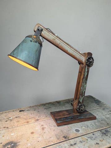 Bureaulamp - Bijzondere Industriële Lamp - 58 cm - Metaal,