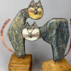 Jacek Drzymaa ( XX- XXI) - 2 LARGE CAT - hand made, Antiek en Kunst