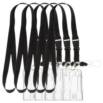 Fako Bijoux - 5x Zwart Keycord + Pashouder Hard Plastic -, Verzamelen, Verzenden, Nieuw