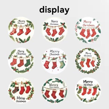 Sluitstickers kerstetiketten merry christmas kerstsokken, Ophalen of Verzenden, Nieuw
