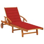 vidaXL Ligbed met kussen massief acaciahout, Tuin en Terras, Ligbedden, Verzenden, Nieuw