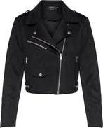 Only - EU40 - Sherry Crop Bonded Biker Jack Dames - Zwart, Kleding | Dames, Verzenden, Nieuw