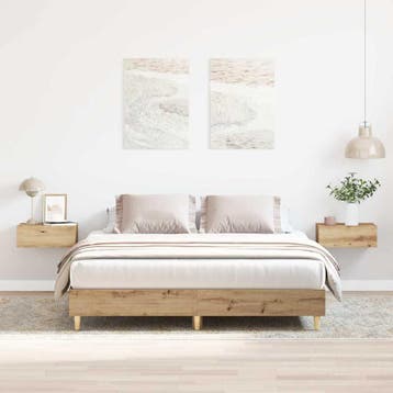 vidaXL Bedframe zonder matras 140x200 cm spaanplaat, Bruin, Verzenden, 140 cm, 200 cm