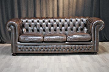 Chesterfield AANKOOP van alle soorten ook met schade, Gebruikt, Leer, Chesterfield