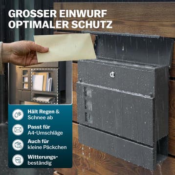Brievenbus met Krantenhouder Grijs 37x11x36,5cm, Verzenden, Nieuw