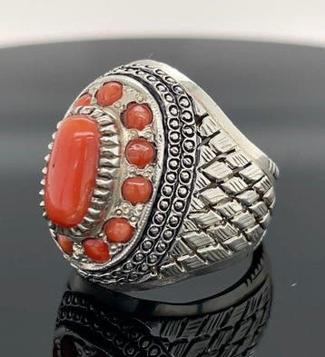 Zilver - Ring - Natural Corals