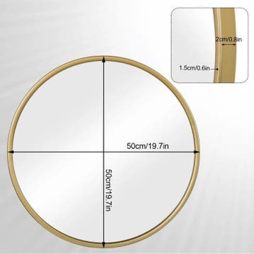 Ronde Wandspiegel met Metalen Frame voor Badkamer, Verzenden, Nieuw