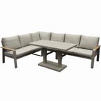 Lola dining hoek loungeset 5 delig verstelbare tafel latte, Ophalen of Verzenden, Nieuw, Aluminium