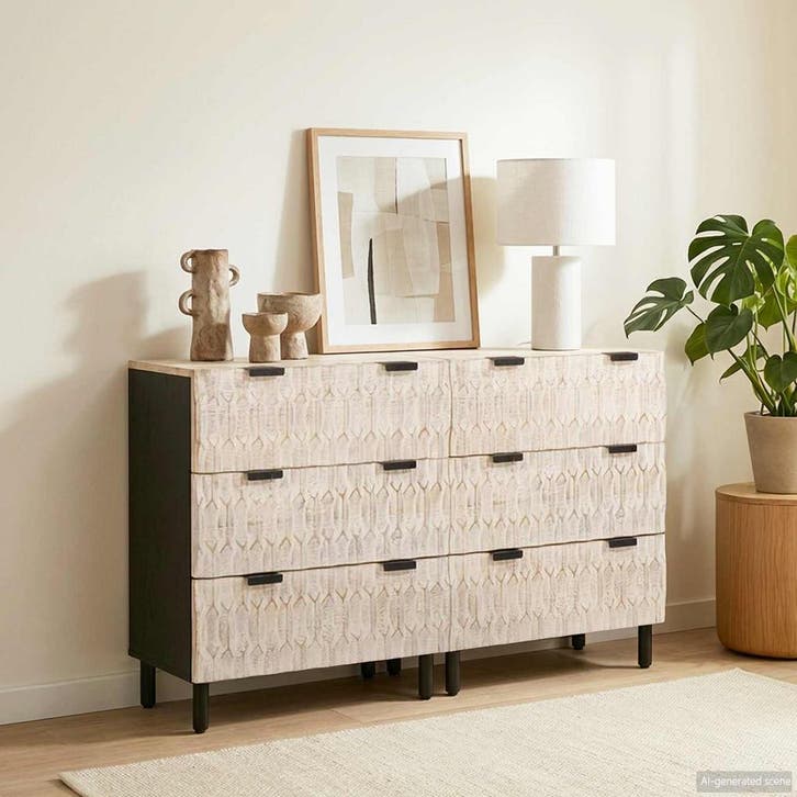 vidaXL Dressoir 2 pcs Witte Was Afwerking 60 x 33 x 75 cm, Huis en Inrichting, Kasten | Overige, Nieuw, Verzenden