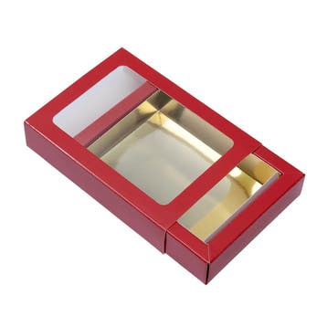 Chocoladeletterdoos Klein GK1 Rood / Goud 26st, Verzenden, Nieuw