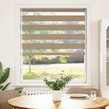vidaXL Zebra Blind 95x100 cm stofbreedte 90,9 cm polyester, Verzenden, Nieuw, Bruin