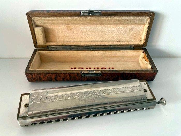 Hohner - 64Chromonica - - Mondharmonica - Duitsland - 1950, Muziek en Instrumenten, Blaasinstrumenten | Blokfluiten