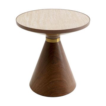 *WOONWINKEL* Kare Design Cono Ronde Bijzettafel Travertin, Huis en Inrichting, Tafels | Bijzettafels, Verzenden, Nieuw