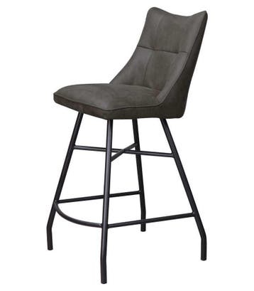 Nieuw! Barstoel Rome | Antraciet | Microvezel |, Huis en Inrichting, Met voetsteun, 60 tot 90 cm, Nieuw, Ophalen of Verzenden