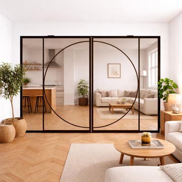 2 Stalen deuren met 2 stalen panelen inclusief montage, Binnendeur, Nieuw, Glas, 120 cm of meer