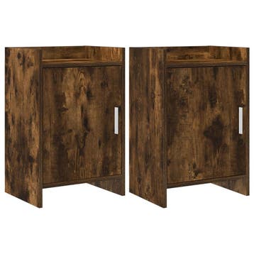 vidaXL Nachtkastjes 2 st Gerookt eiken 40 x 30 x 60 cm, Minder dan 45 cm, Verzenden, Nieuw, 55 tot 70 cm