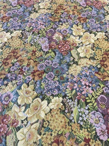 Elegante Gobelinstof met bloemmotieven, veelkleurig, in