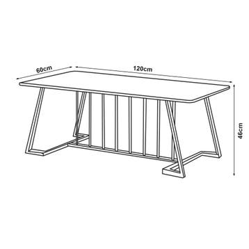 Salontafel Nospoo marmerlook zwart 120x60x46 cm [en.casa], Huis en Inrichting, Tafels | Salontafels, Verzenden, Nieuw