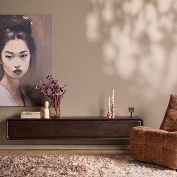 Zwevend tv meubel Allure Bruin Mangohout 160 cm | Starfurn, Ophalen of Verzenden, Nieuw