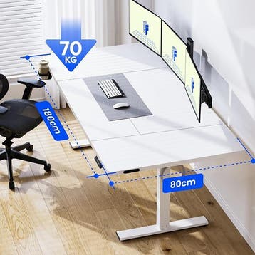 Zit sta bureau - Elektrisch - Verstelbaar - 180x80 cm - Wit, Huis en Inrichting, Verzenden, Zo goed als nieuw