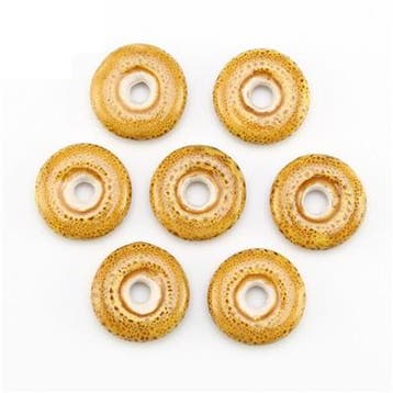 10 Gele Keramiek Donut Kralen, Verzenden, Nieuw