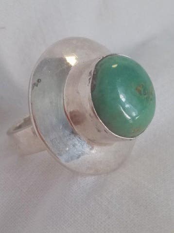Turquoise - Zilver - Ring, Antiek en Kunst