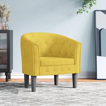 vidaXL Kuipstoel fluweel geel, Verzenden, Nieuw