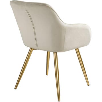 Eetkamerstoel Marilyn fluweellook, gouden poten, Verzenden, Nieuw