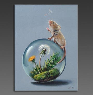 Gala - Mouse animal painting - Dandelion