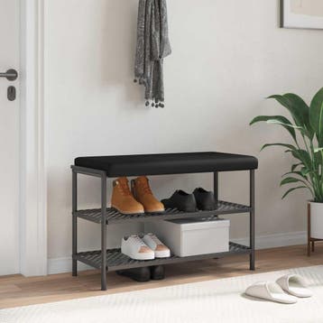 vidaXL Bankkussen Kunstleer Zwart Diepte 35 cm, Verzenden, Nieuw, Zwart
