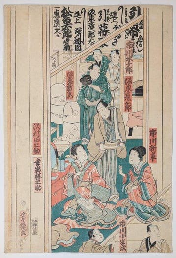 YOSHIIKU — Gakuya nikai no zu, De Tweede Verdieping van de, Antiek en Kunst