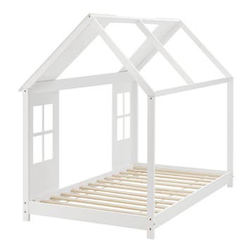 Kinderbed Tostedt huisbed met matras wit 90x200 cm [en.casa], Verzenden, Nieuw