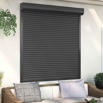 vidaXL Roljaloezie Antraciet 140 x 150 cm Aluminium en, Verzenden, Nieuw