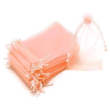 Organza Zakjes - 10x15 cm - Zalmroze - 50 Stuks -, Verzenden, Nieuw