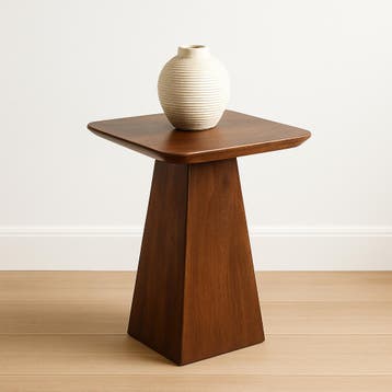 Salontafel Mangohout Salontafel Mick Vierkant Bruin 40x40 cm, Verzenden, Vierkant, Nieuw, Industriële meubels