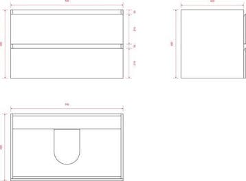 2dekans | Mirlux Badkamermeubel Licht Eiken 80 cm - Wastafel, Ophalen of Verzenden, Zo goed als nieuw