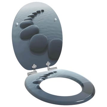 vidaXL Toiletzitting Grijs 44 x 38 cm Bewerkt hout, Verzenden, Nieuw
