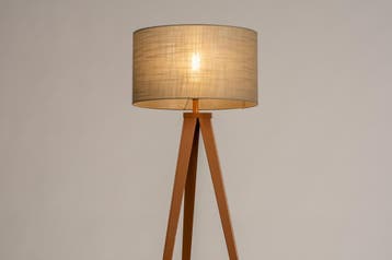 Rietveld Vloerlampen - Bruin, Taupe - Stof, Metaal, Huis en Inrichting, Verzenden, Nieuw