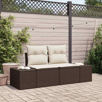 vidaXL Tuinbank met kussen Bruin 184 x 62 x 69 cm poly, Verzenden, Nieuw
