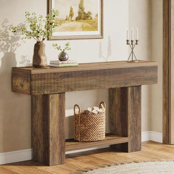 Rustieke Console Tafel 55-Inch met Opbergruimte - Landelijke, Verzenden, Nieuw