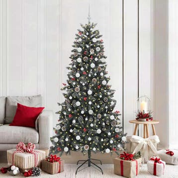 vidaXL Kunstkerstboom met 300 LED Groen 210 cm PVC en, Verzenden, Nieuw