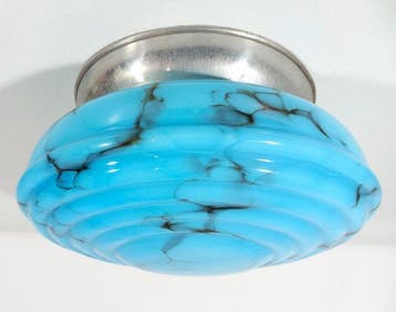 Wandlamp - Aluminium, Glas - opaalglas, jaren veertig